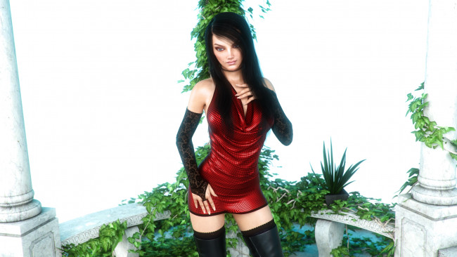 Обои картинки фото 3д графика, люди , people, девушка, фон, взгляд