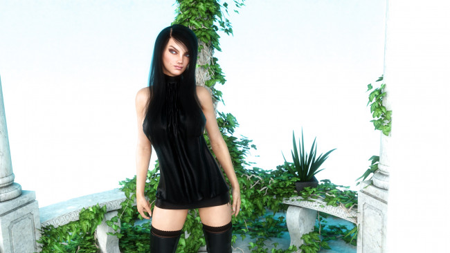 Обои картинки фото 3д графика, люди , people, фон, взгляд, девушка