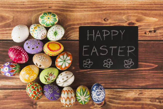 Обои картинки фото праздничные, пасха, фон, яйца