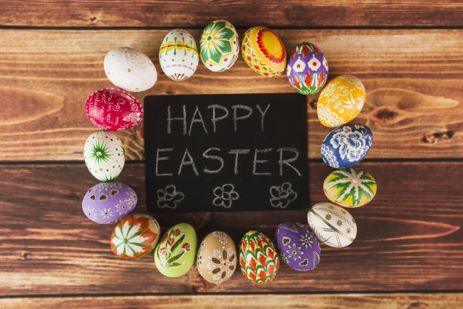 Обои картинки фото праздничные, пасха, яйца, фон