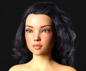 Картинка 3д+графика портрет+ portraits фон взгляд девушка