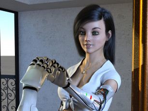 Картинка 3д+графика фантазия+ fantasy фон взгляд девушка