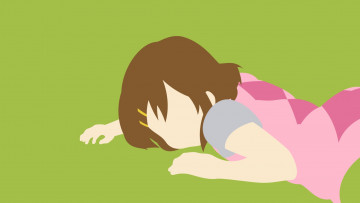 обоя аниме, k-on, фон, взгляд, девушка