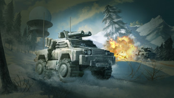 Картинка видео+игры battalion+wars дерево фон пулемет джип