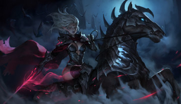 Картинка фэнтези эльфы конь эльфийка