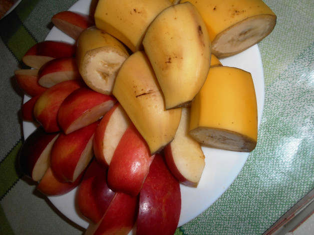 Обои картинки фото еда, бананы, яблоки