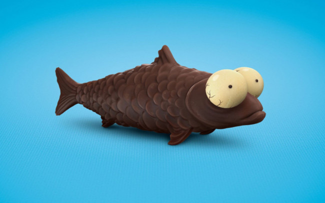 Обои картинки фото еда, конфеты,  шоколад,  сладости, рыба, шоколад