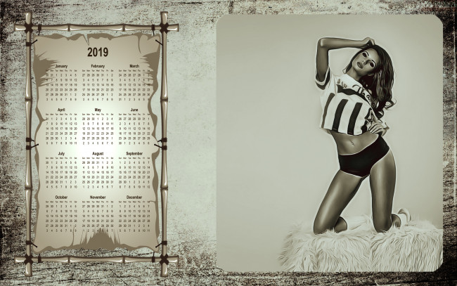 Обои картинки фото календари, компьютерный дизайн, девушка