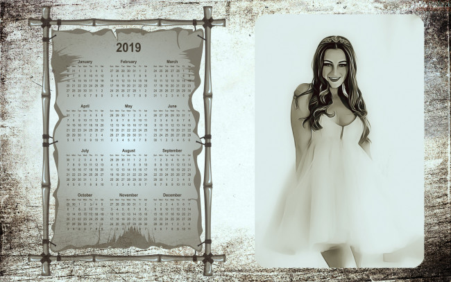 Обои картинки фото календари, компьютерный дизайн, девушка
