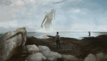 Картинка фэнтези существа море фон люди существо