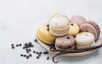 Картинка еда макаруны печенье пирожное ваниль macaron