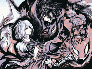 Картинка аниме howl`s+moving+castle лица город