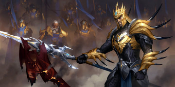 Картинка видео+игры league+of+legends +legends+of+runeterra jarvan iv копье флаг воины