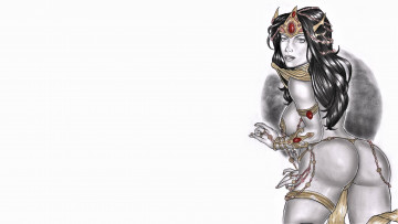 Картинка рисованное elberty+oliveira девушка фон взгляд украшения