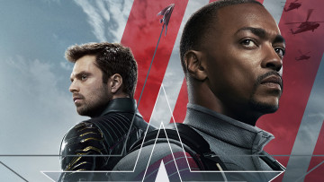 обоя the falcon and the winter soldier  , мини–сериал 2021, кино фильмы, the falcon and the winter soldier , мини–сериал, сокол, и, зимний, солдат, постер, сериал, фантастика, боевик, sebastian, stan, anthony, mackie