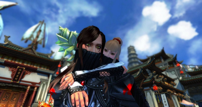 Обои картинки фото видео игры, swordsman, персонажи, здания