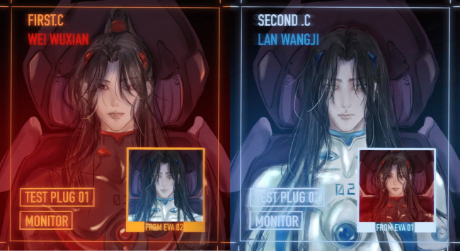 Обои картинки фото аниме, mo dao zu shi, вэй, усянь, лань, ванцзы, eva, мониторы