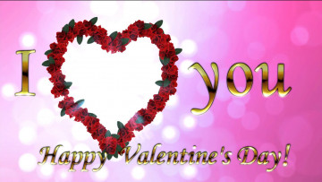 Картинка праздничные день+святого+валентина +сердечки +любовь сердечко венок признание