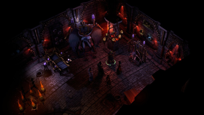 Обои картинки фото видео игры, pathfinder,  wrath of the righteous, зал, огни