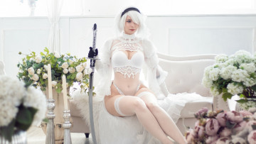 Картинка девушки enji+night automata nier enji night