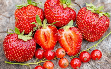 обоя еда, фрукты,  ягоды, ягоды, клубника, смородина, красная