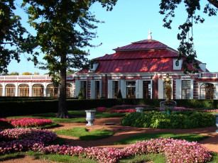 Картинка города санкт петербург петергоф россия дворец монплезир