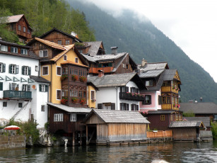 Картинка города здания дома австрия hallstatt