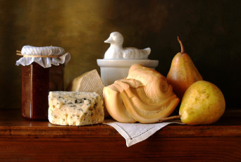 Картинка еда натюрморт банка груши плесень сыр