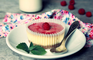 Картинка еда мороженое десерты десерт малина мята тарелка