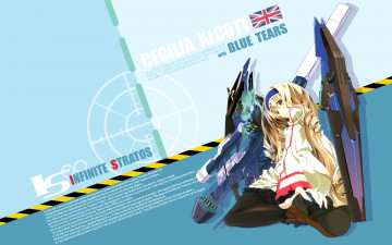 Картинка аниме infinite stratos девочка флаг