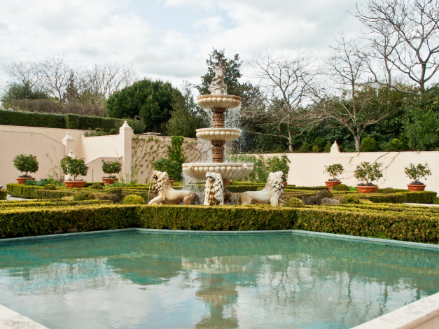 Обои картинки фото города, фонтаны, hamilton, gardens, new, zealand