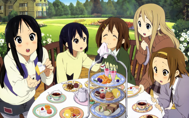 Обои картинки фото аниме, on, k-on