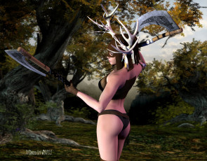 Картинка 3д графика amazon амазонки орежие девушка