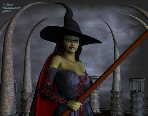 Картинка 3д графика elves эльфы метла эльфийка