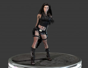 обоя 3д, графика, people, люди, девушка, оружие