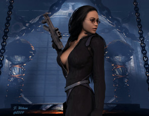 Картинка 3д графика people люди девушка оружие