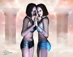 Картинка 3д графика people люди девушки