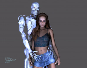 Картинка 3д графика people люди робот девушка