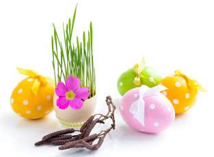 обоя праздничные, пасха, яйца, цветы