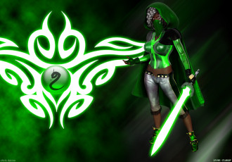 Картинка 3д графика creatures существа девушка меч