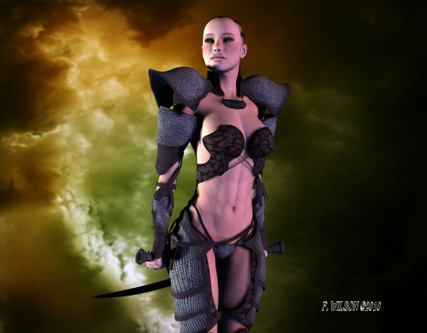 Обои картинки фото 3д, графика, amazon, амазонки, девушка, сабля