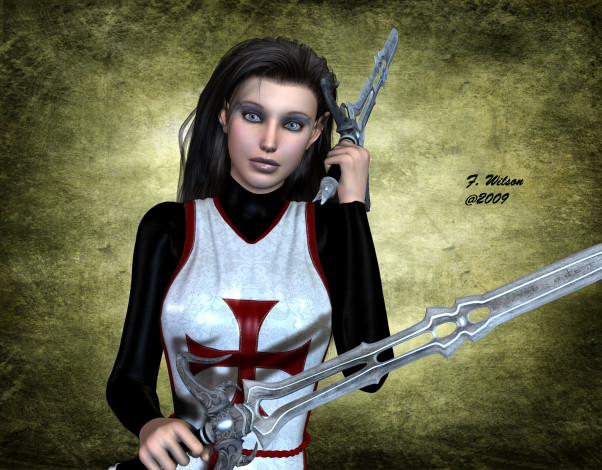 Обои картинки фото 3д, графика, elves, эльфы, меч, эльфийка