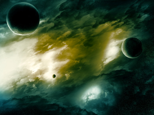 Обои картинки фото космос, арт, планеты