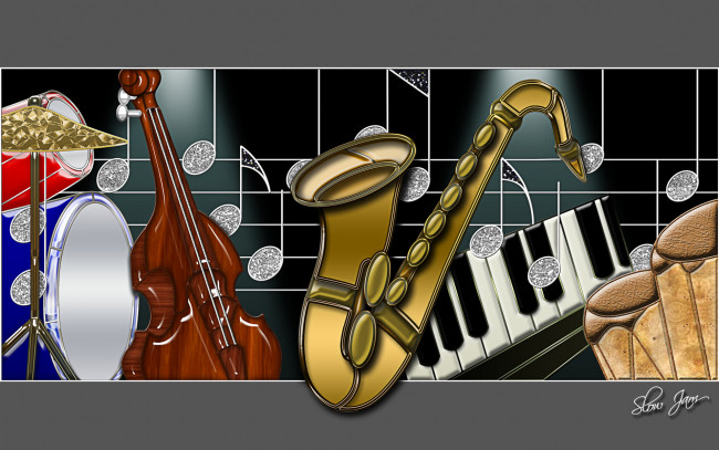Обои картинки фото 3д, графика, другое, музыкальные, инструменты