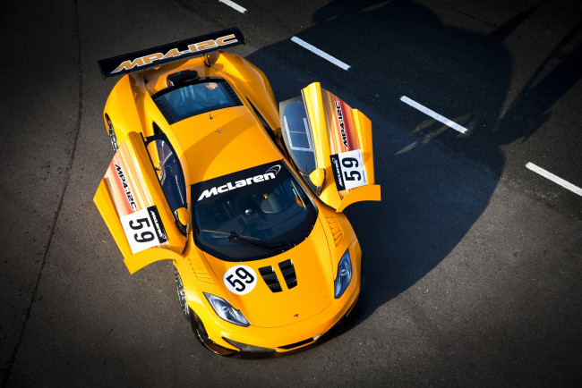 Обои картинки фото 2011, mclaren, mp4, 12c, gt3, автомобили