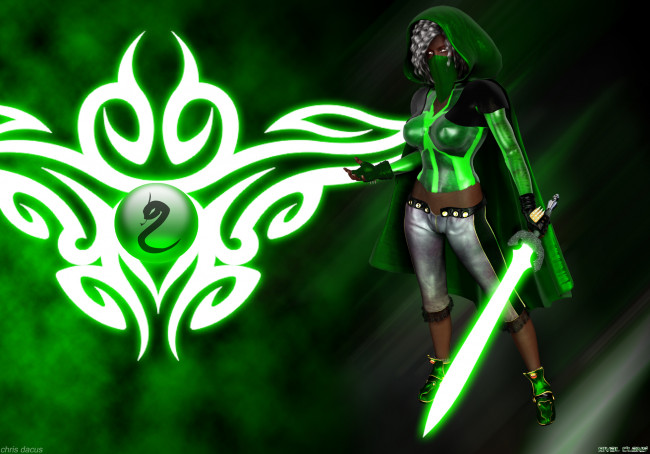 Обои картинки фото 3д, графика, creatures, существа, девушка, меч