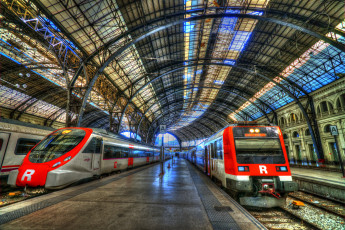 Картинка техника поезда станция перрон составы