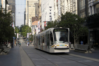 Картинка техника трамваи трамвай город улица рельсы