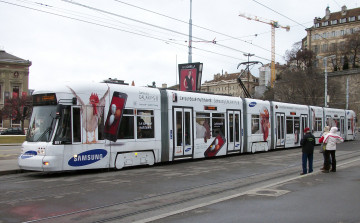 Картинка техника трамваи трамвай город улица рельсы