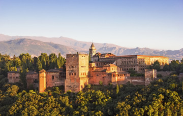 Картинка ancient+arabic+fortress+of+alhambra +granada +spain города -+дворцы +замки +крепости горы цитадель крепость замок испания гранада альгамбра spain granada alhambra